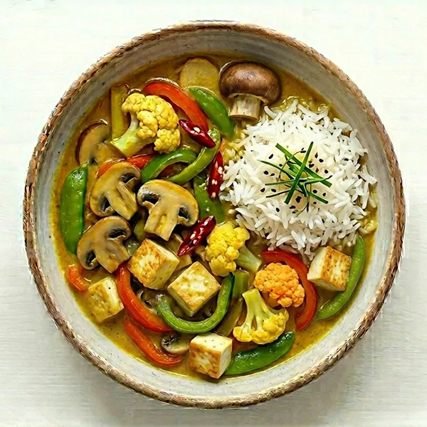 Thai Turmeric Lemongrass Veg Curry With Sticky Millet